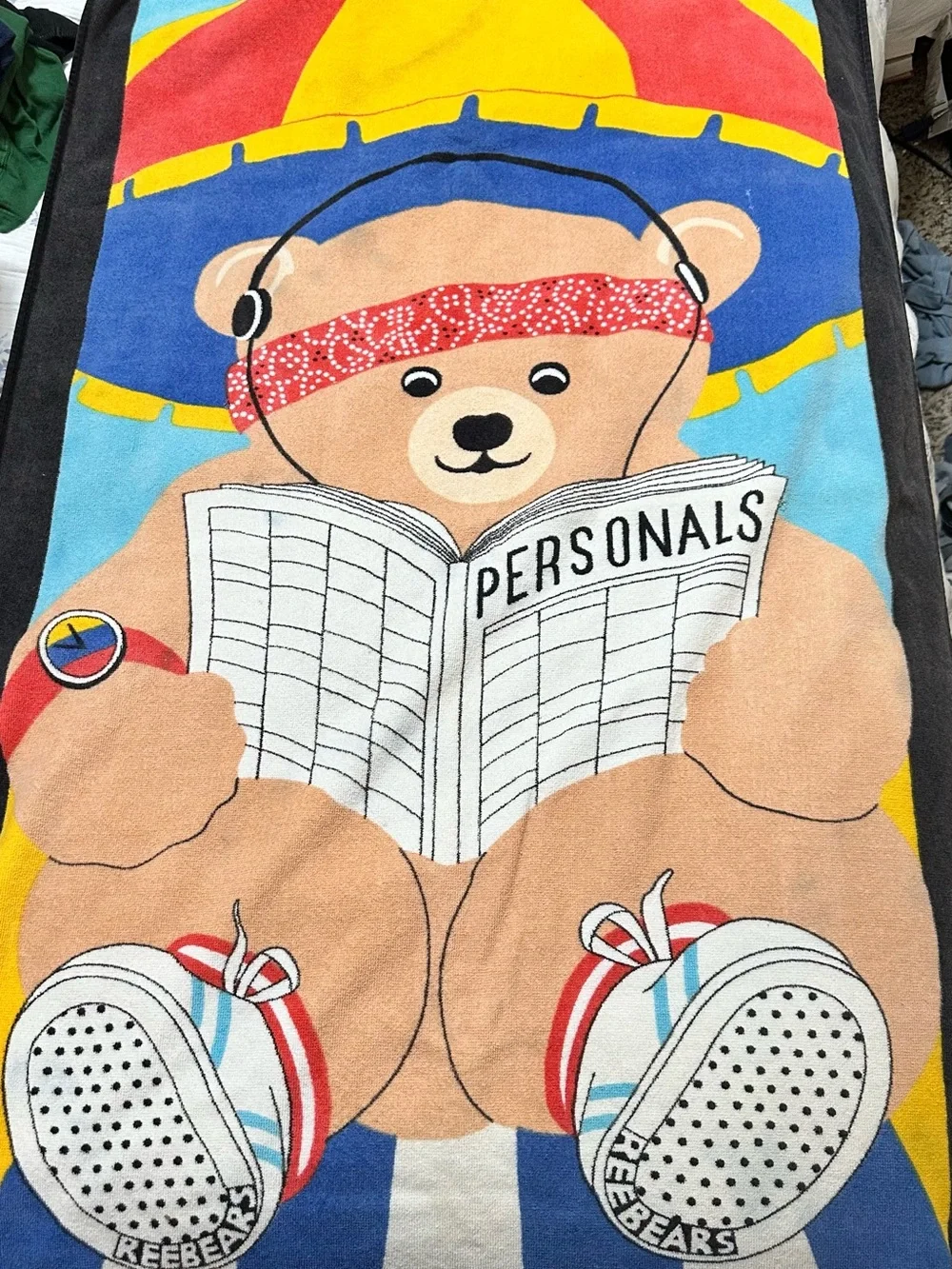Vintage 1984 Bear Print Beach Towel - Juana